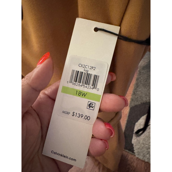 Calvin Klein Sleeveless V-Neck Belted Jumpsuit 18W - Picture 5 of 5